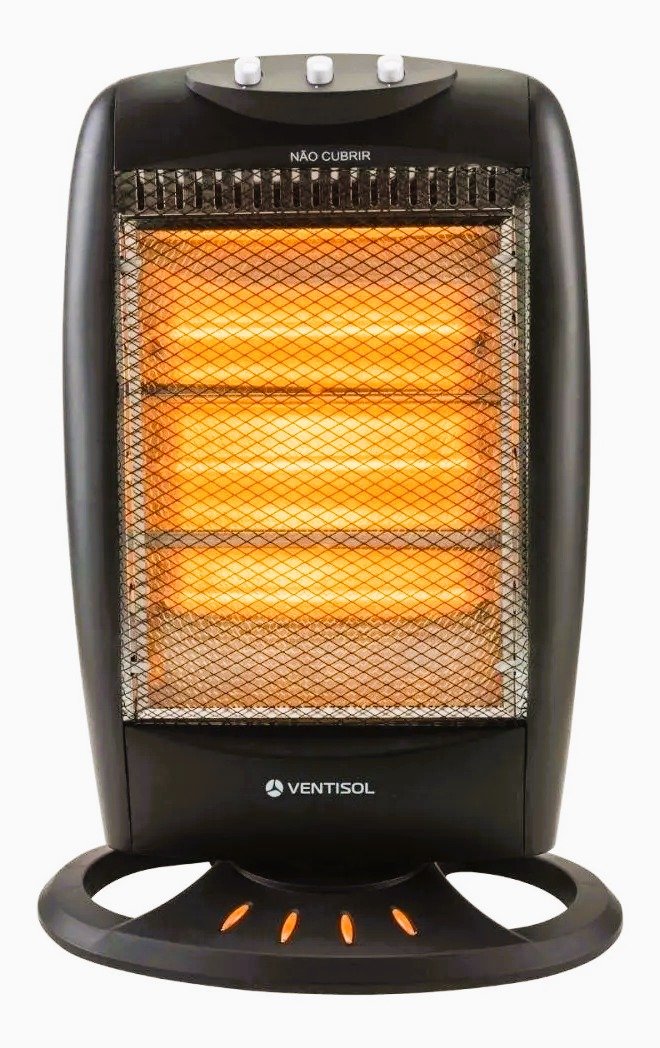 Aquecedor Ventisol Halogeno Ah01 Preto