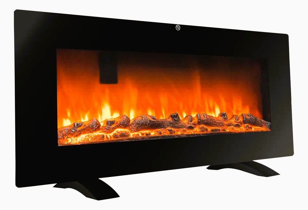 Lareira Eletrica De Parede E Bancada Com Controle 1500w Cor Preto