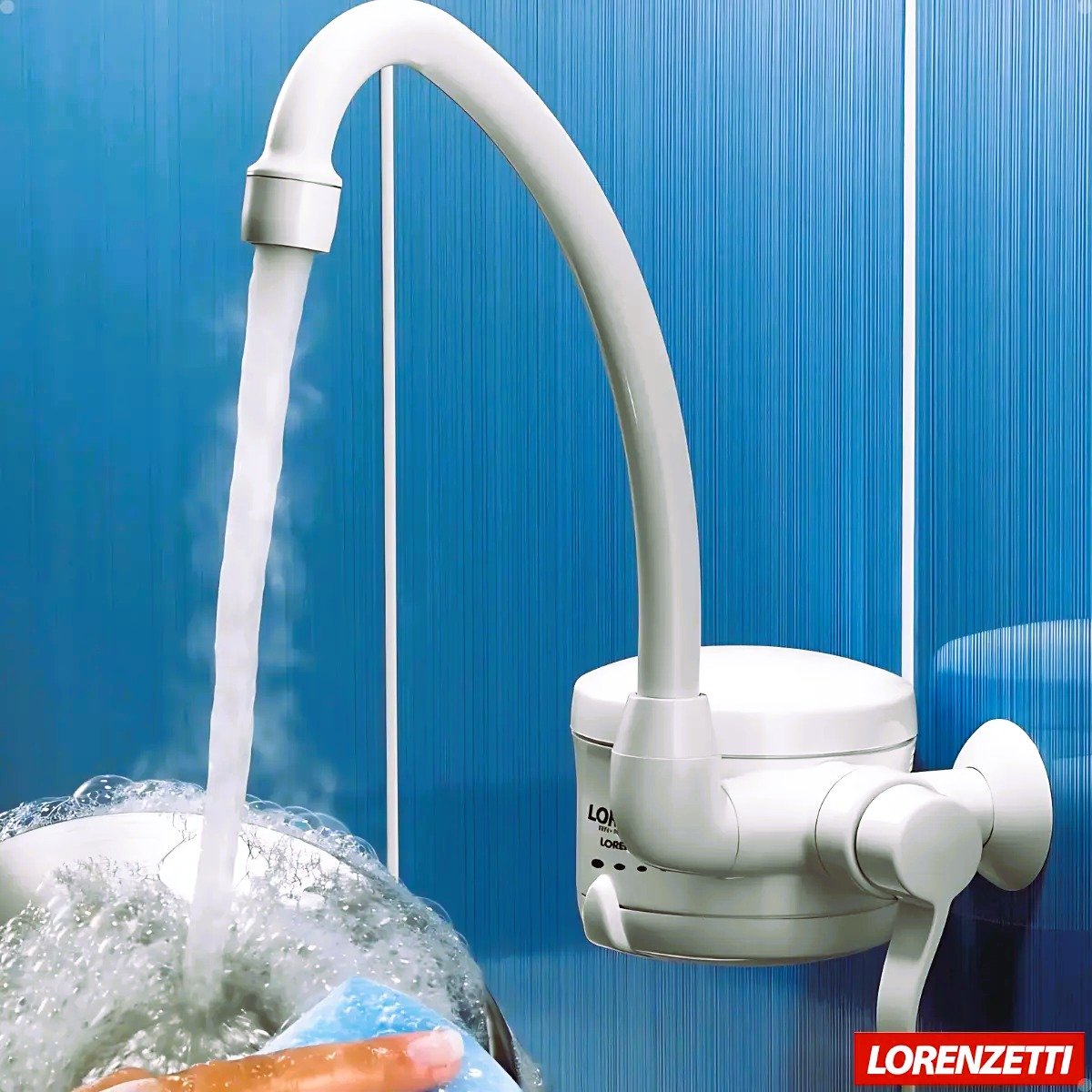 Torneira Eletrica De Parede Loren Easy Lorenzetti Branco Acabamento Fosco 220v