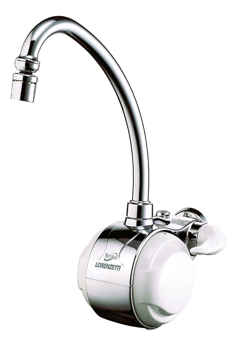 Torneira Eletrica Versatil Lorenzetti Branco Cromado 220v
